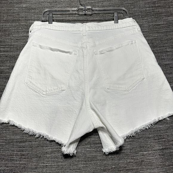 Abercrombie & Fitch Shorts Women's 32/14 White Dad Short High Rise Curve Love - Picture 7 of 9